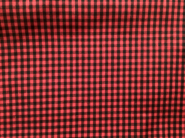 Black red gingham Check 1/8 inch checks